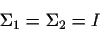 \begin{displaymath}\Sigma_1=\Sigma_2=I\end{displaymath}