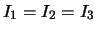 $I_1=I_2=I_3$